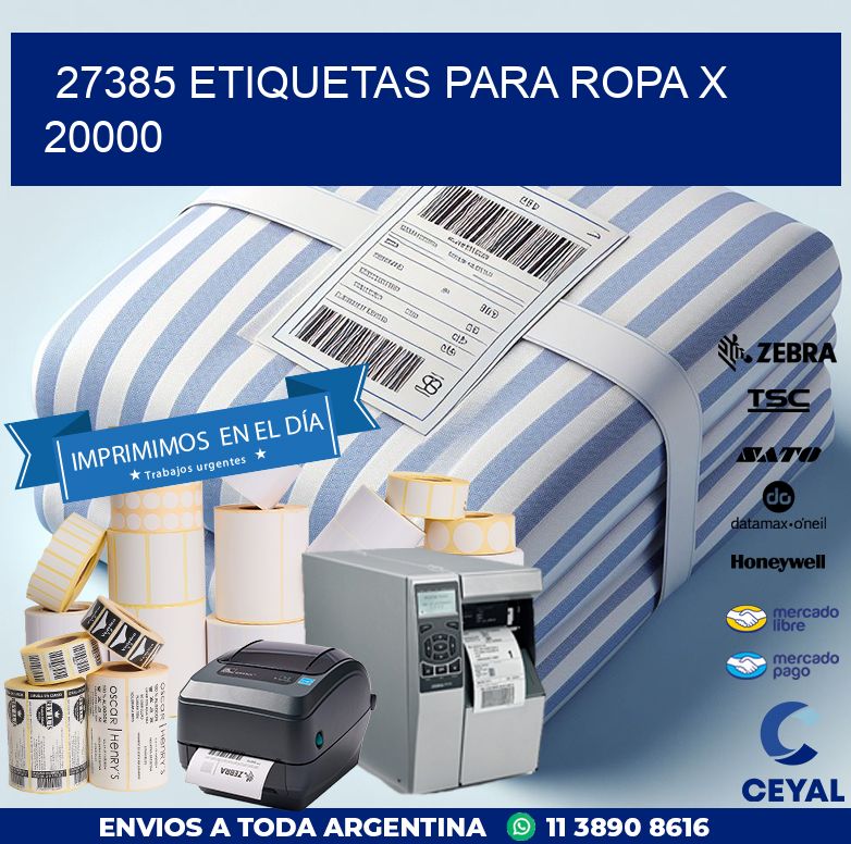 27385 ETIQUETAS PARA ROPA X 20000