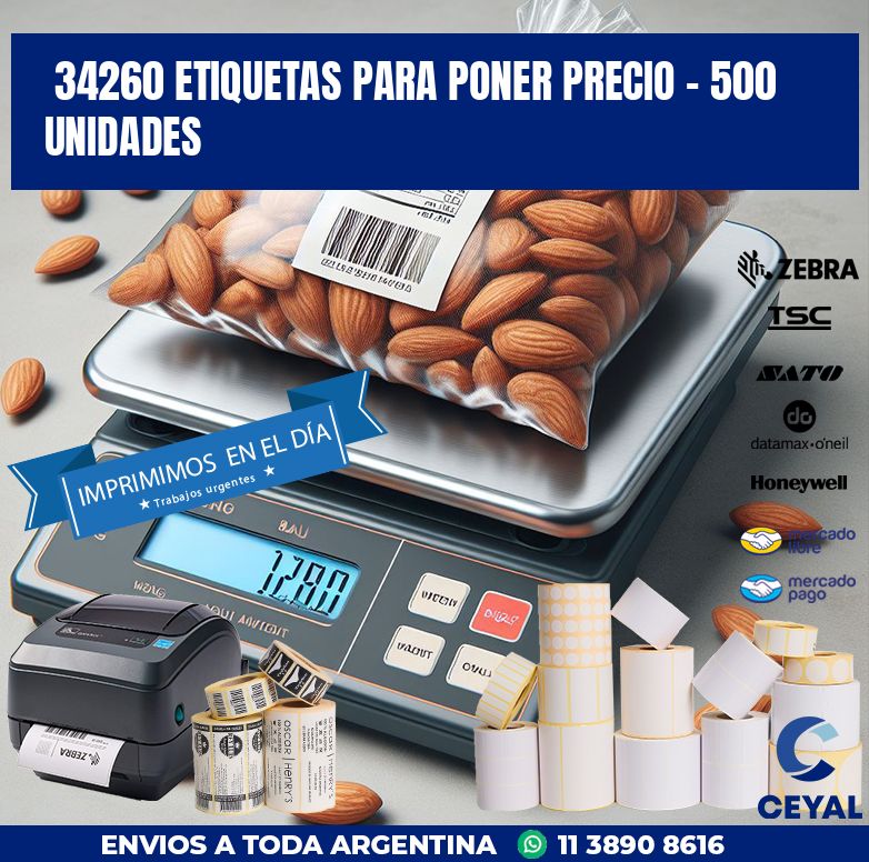 34260 ETIQUETAS PARA PONER PRECIO - 500 UNIDADES