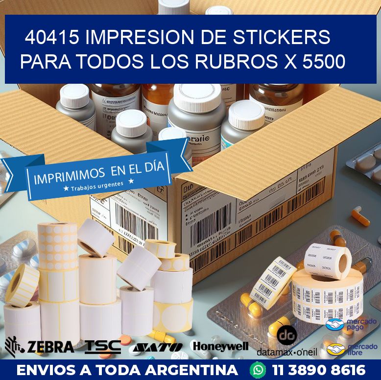 40415 IMPRESION DE STICKERS PARA TODOS LOS RUBROS X 5500