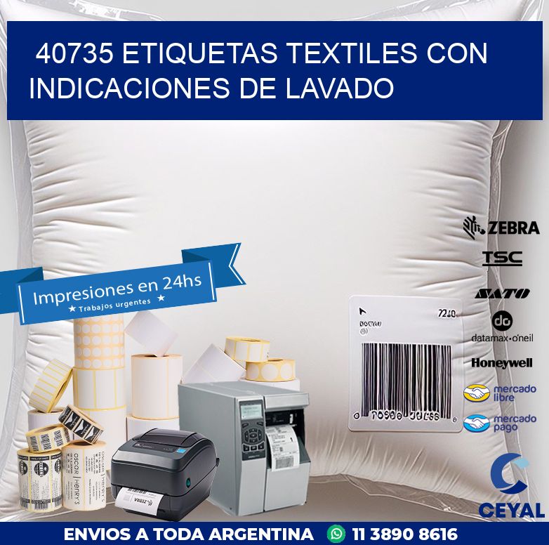 40735 ETIQUETAS TEXTILES CON INDICACIONES DE LAVADO