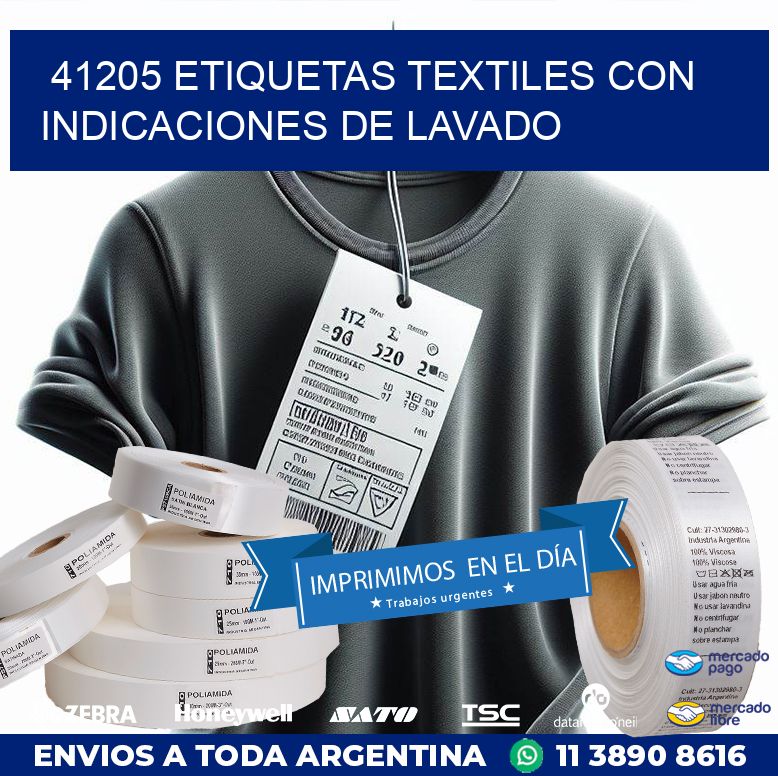 41205 ETIQUETAS TEXTILES CON INDICACIONES DE LAVADO