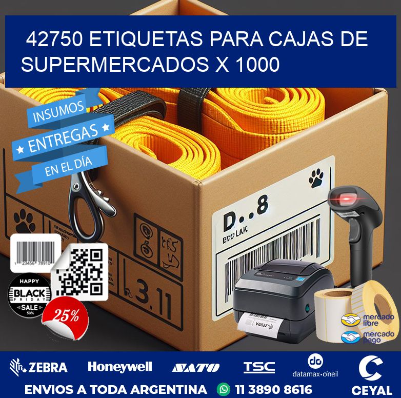 42750 ETIQUETAS PARA CAJAS DE SUPERMERCADOS X 1000