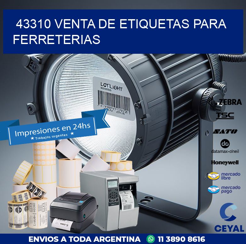 43310 VENTA DE ETIQUETAS PARA FERRETERIAS