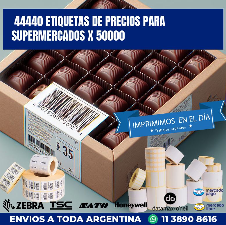 44440 ETIQUETAS DE PRECIOS PARA SUPERMERCADOS X 50000