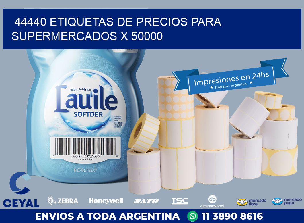 44440 ETIQUETAS DE PRECIOS PARA SUPERMERCADOS X 50000