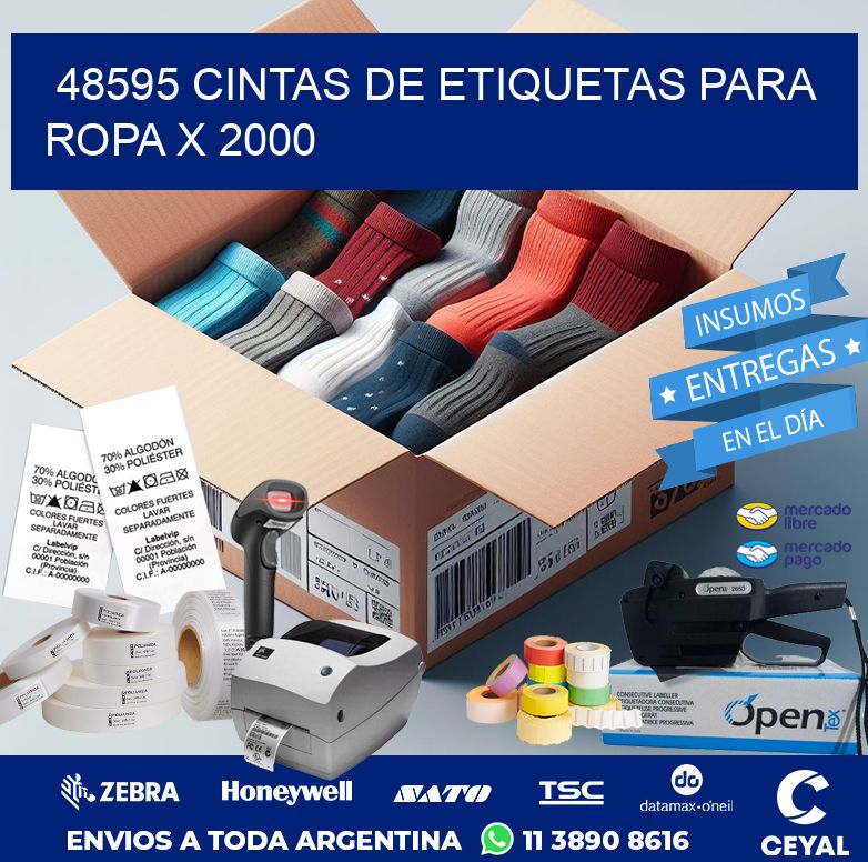 48595 CINTAS DE ETIQUETAS PARA ROPA X 2000