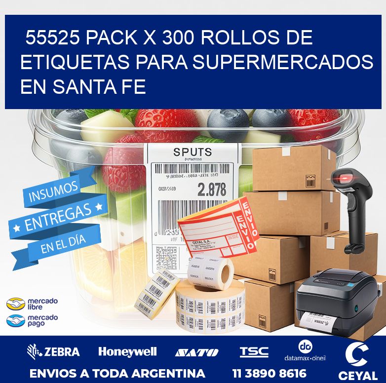 55525 PACK X 300 ROLLOS DE ETIQUETAS PARA SUPERMERCADOS EN SANTA FE