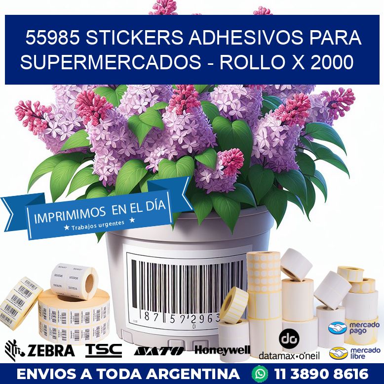 55985 STICKERS ADHESIVOS PARA SUPERMERCADOS - ROLLO X 2000