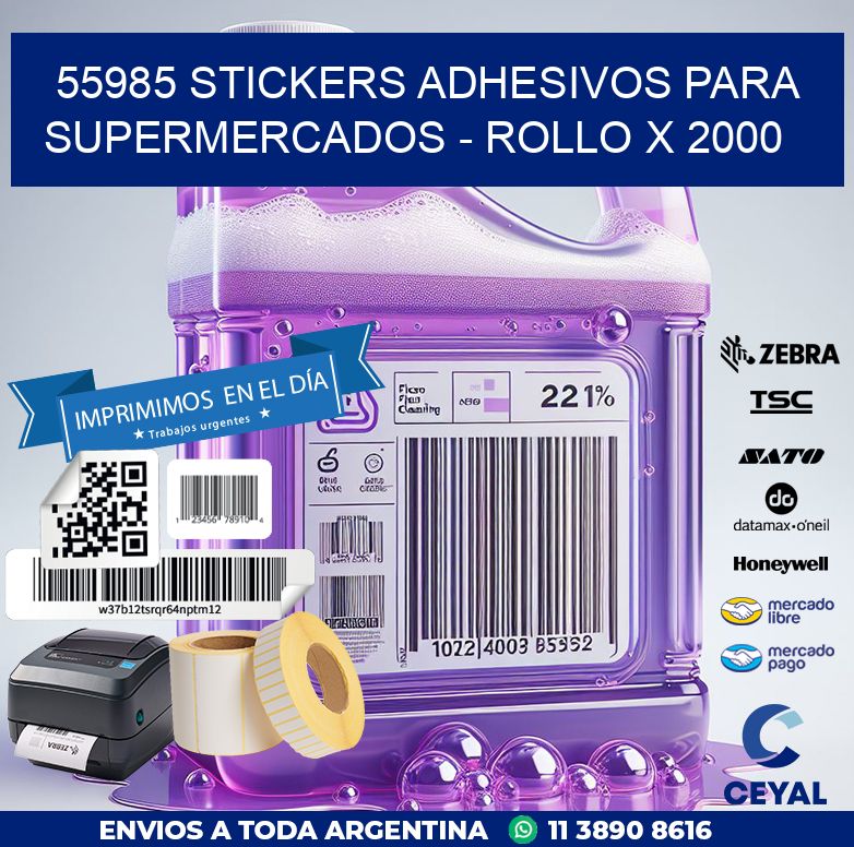 55985 STICKERS ADHESIVOS PARA SUPERMERCADOS - ROLLO X 2000