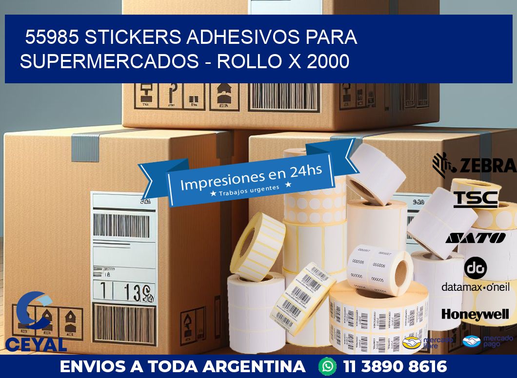 55985 STICKERS ADHESIVOS PARA SUPERMERCADOS - ROLLO X 2000