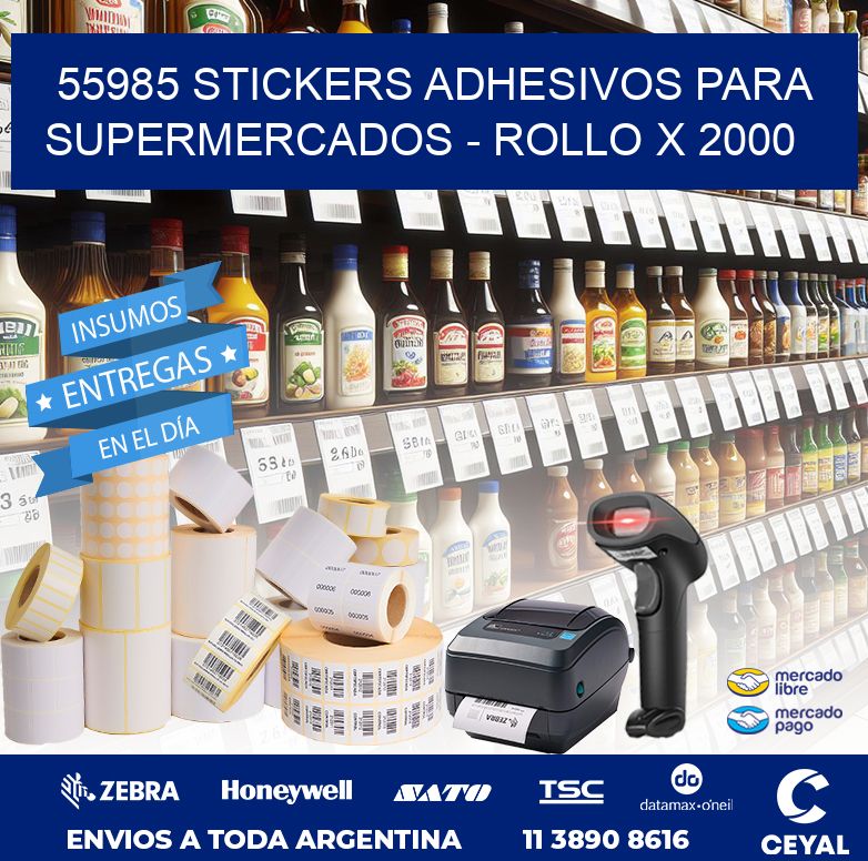 55985 STICKERS ADHESIVOS PARA SUPERMERCADOS – ROLLO X 2000