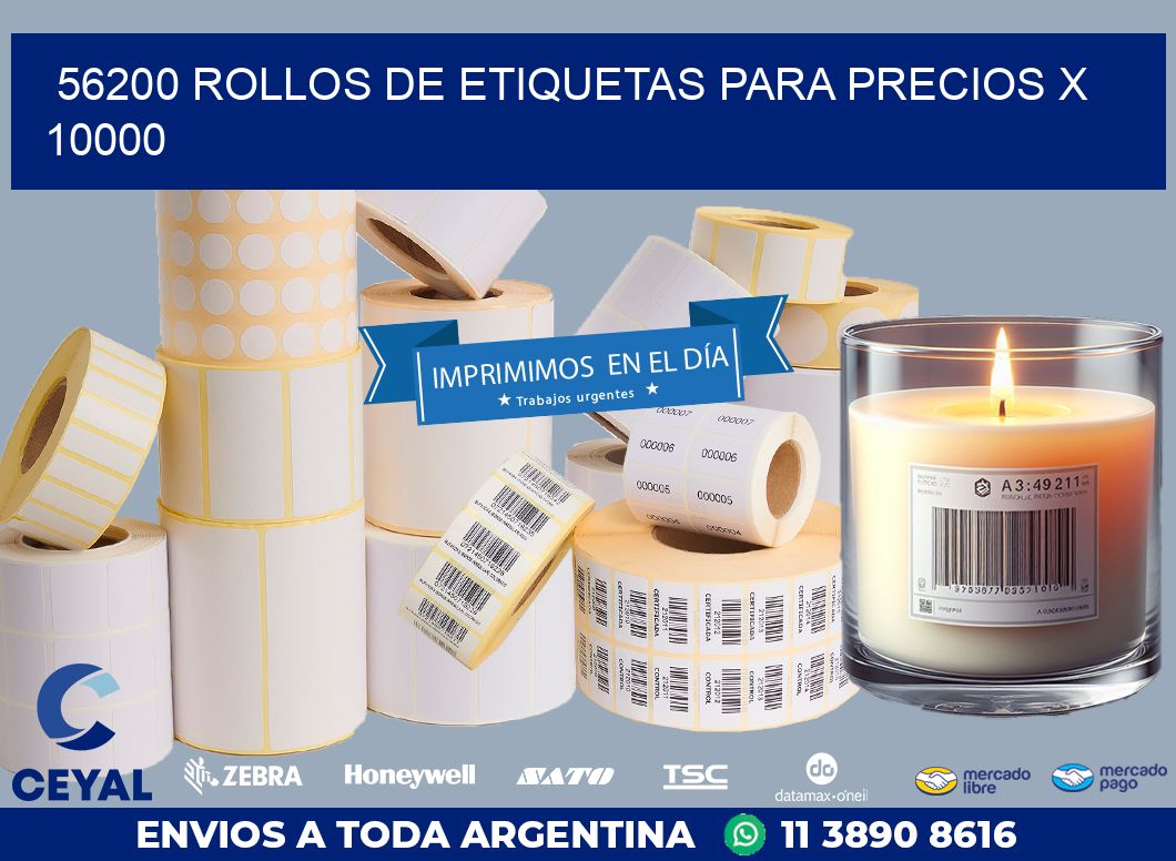 56200 ROLLOS DE ETIQUETAS PARA PRECIOS X 10000