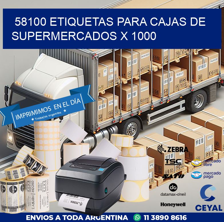 58100 ETIQUETAS PARA CAJAS DE SUPERMERCADOS X 1000