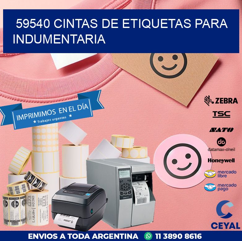 59540 CINTAS DE ETIQUETAS PARA INDUMENTARIA