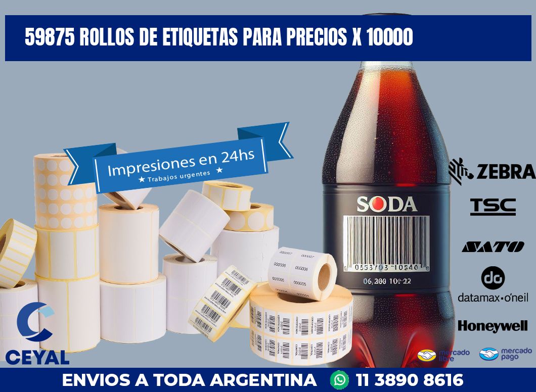 59875 ROLLOS DE ETIQUETAS PARA PRECIOS X 10000