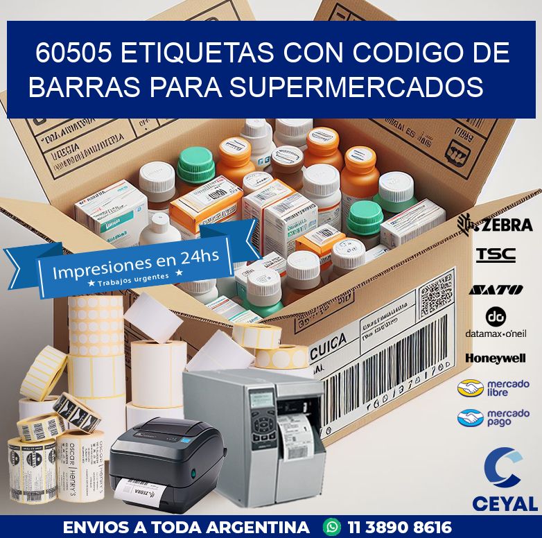 60505 ETIQUETAS CON CODIGO DE BARRAS PARA SUPERMERCADOS