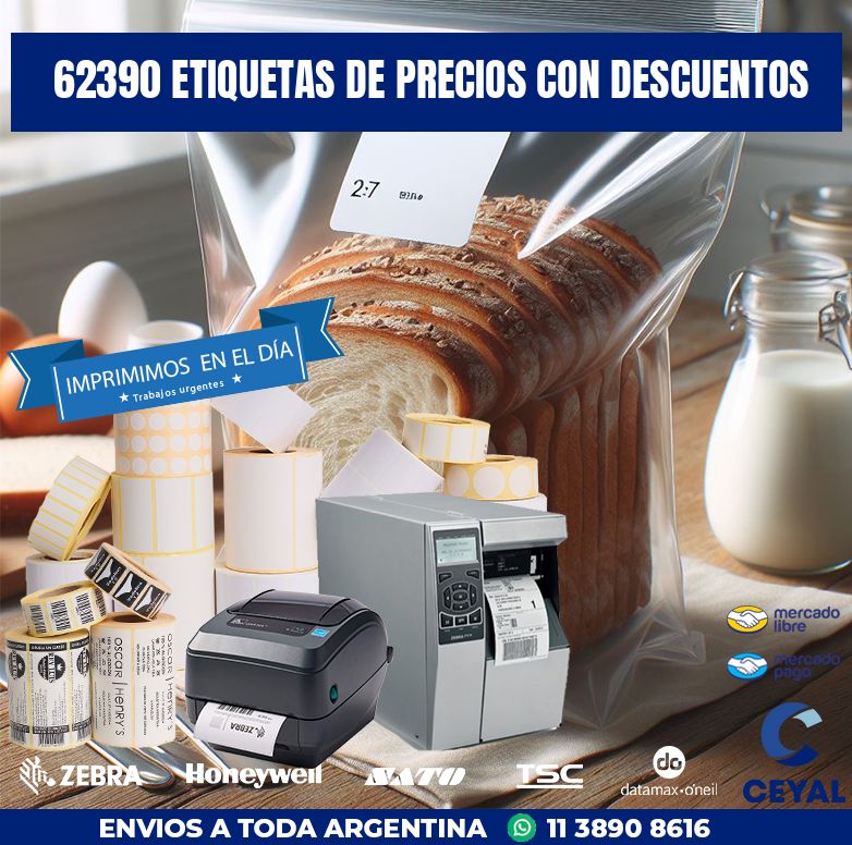 62390 ETIQUETAS DE PRECIOS CON DESCUENTOS