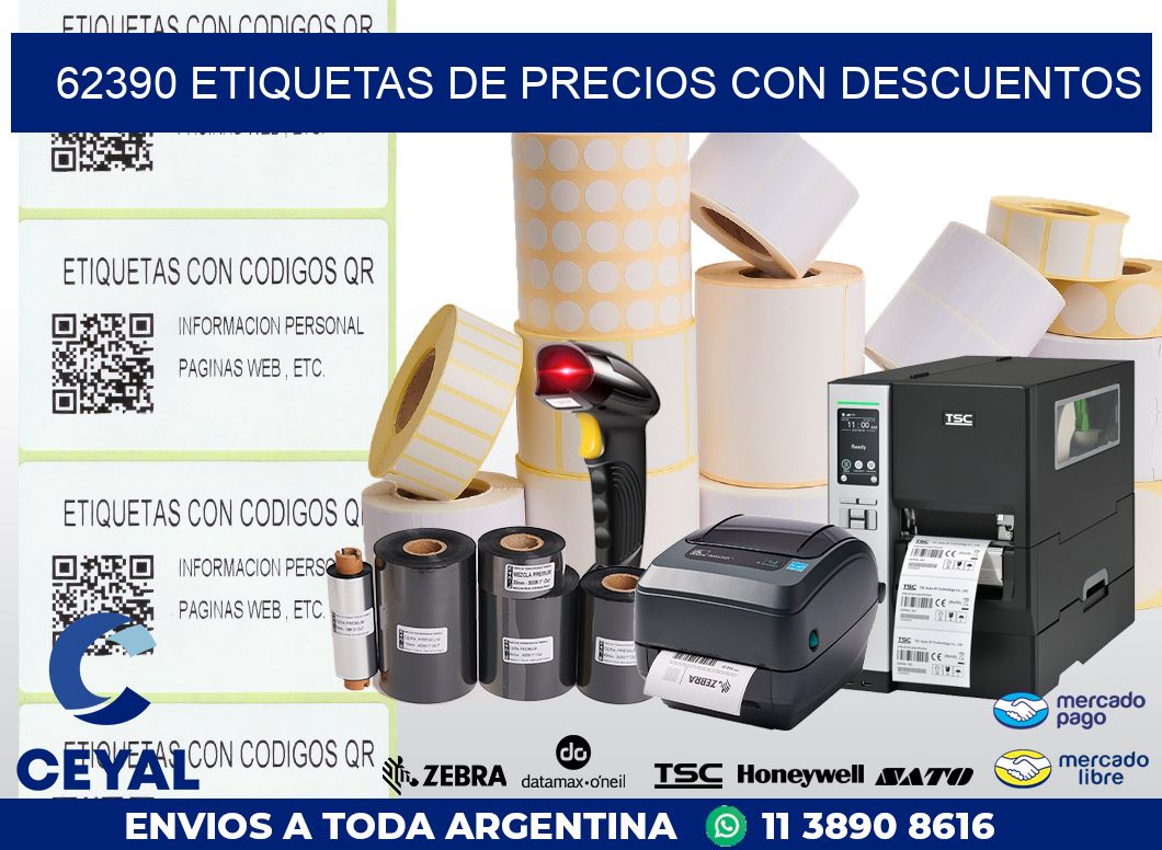 62390 ETIQUETAS DE PRECIOS CON DESCUENTOS