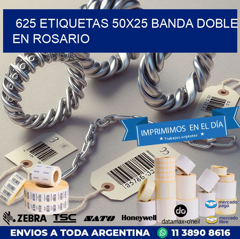 625 ETIQUETAS 50X25 BANDA DOBLE EN ROSARIO