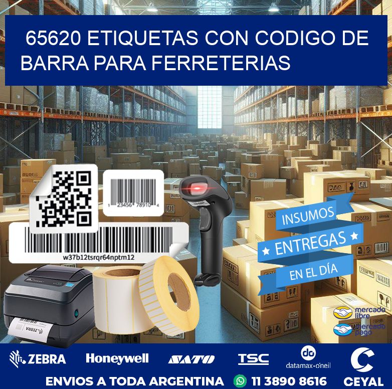 65620 ETIQUETAS CON CODIGO DE BARRA PARA FERRETERIAS