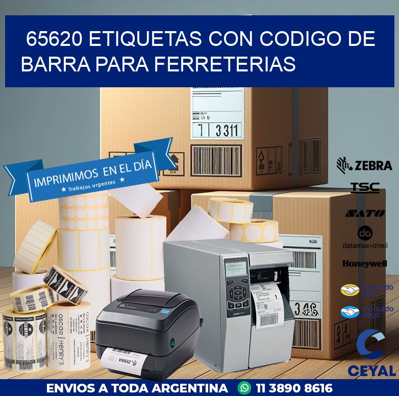 65620 ETIQUETAS CON CODIGO DE BARRA PARA FERRETERIAS