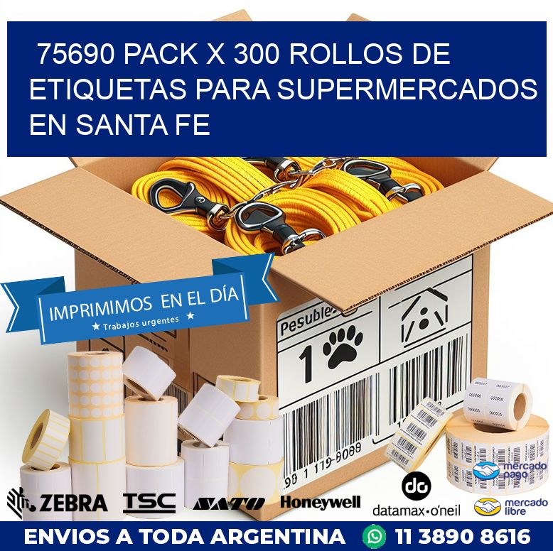 75690 PACK X 300 ROLLOS DE ETIQUETAS PARA SUPERMERCADOS EN SANTA FE