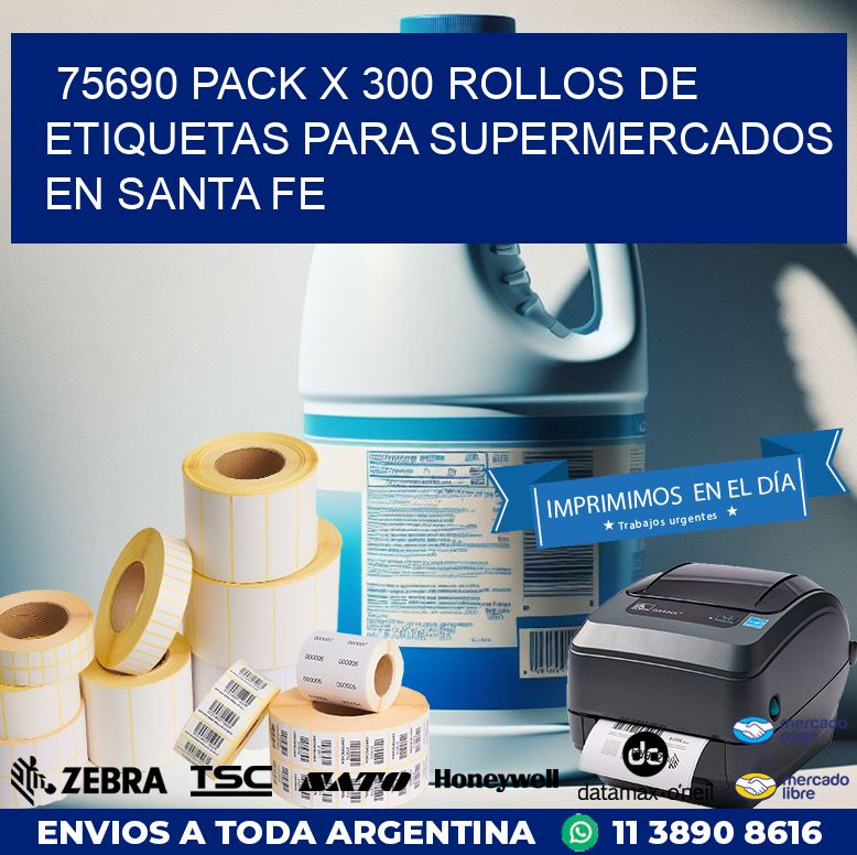 75690 PACK X 300 ROLLOS DE ETIQUETAS PARA SUPERMERCADOS EN SANTA FE