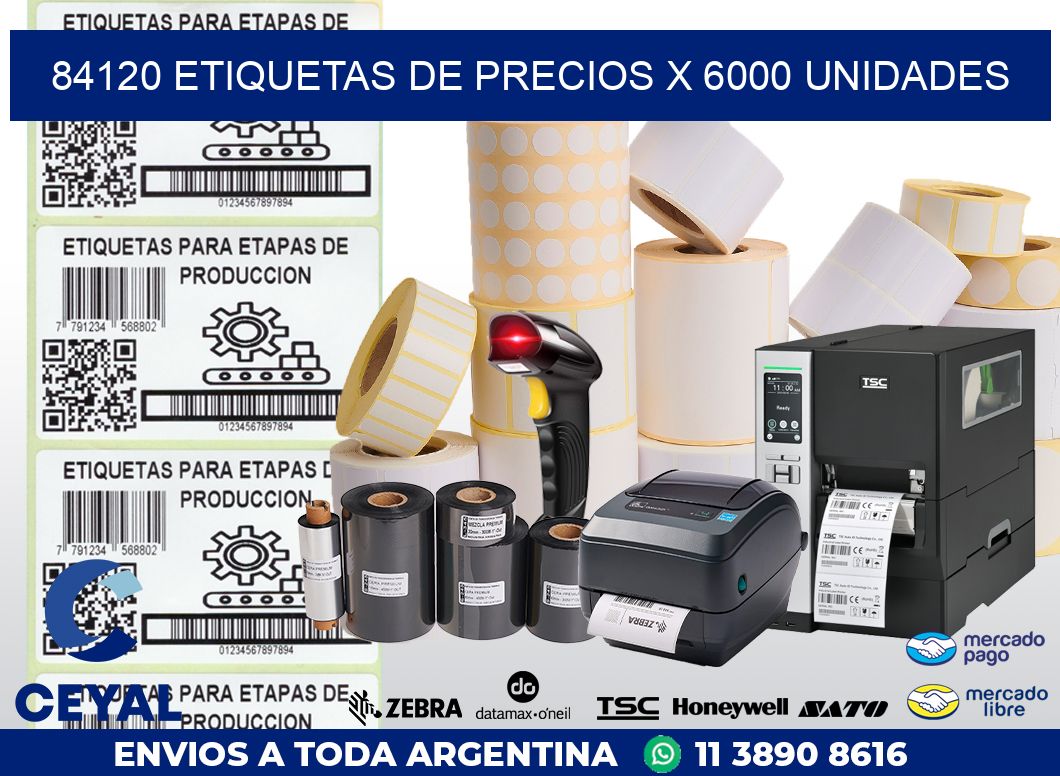 84120 ETIQUETAS DE PRECIOS X 6000 UNIDADES