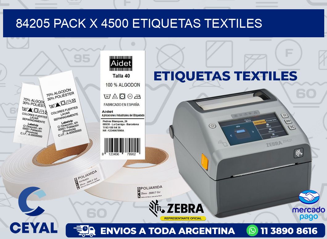 84205 PACK X 4500 ETIQUETAS TEXTILES