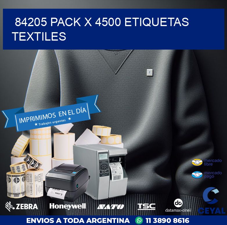 84205 PACK X 4500 ETIQUETAS TEXTILES