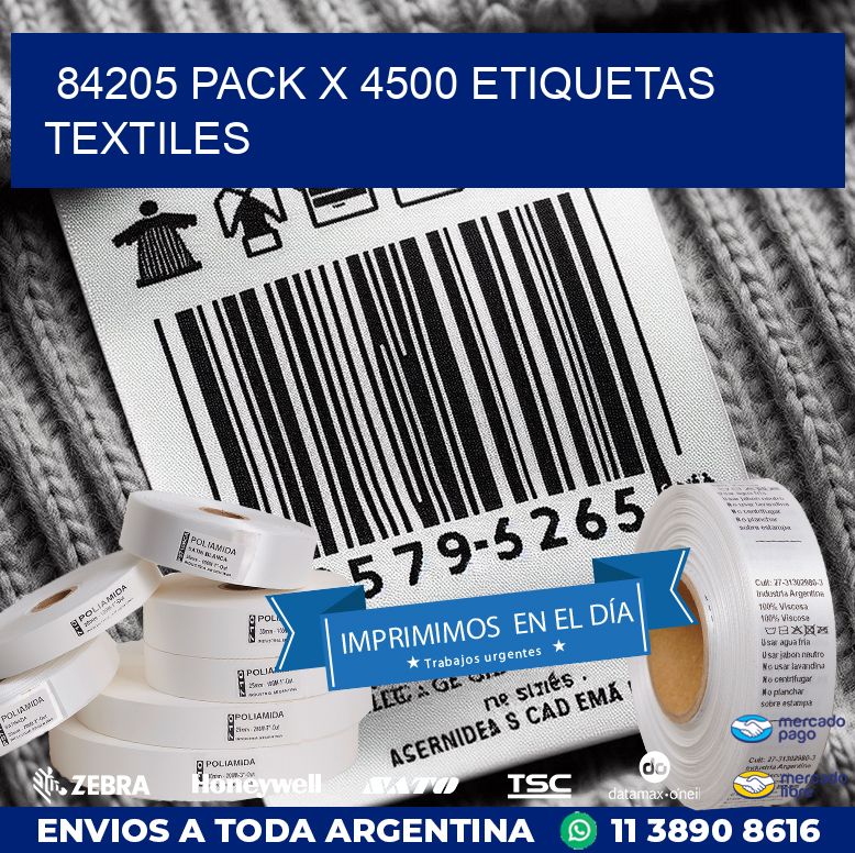 84205 PACK X 4500 ETIQUETAS TEXTILES