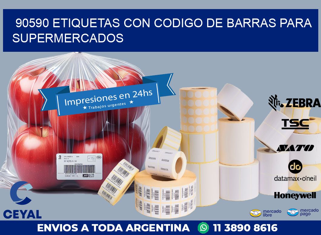 90590 ETIQUETAS CON CODIGO DE BARRAS PARA SUPERMERCADOS