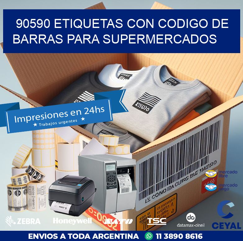 90590 ETIQUETAS CON CODIGO DE BARRAS PARA SUPERMERCADOS