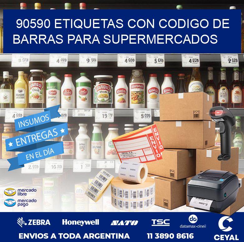 90590 ETIQUETAS CON CODIGO DE BARRAS PARA SUPERMERCADOS