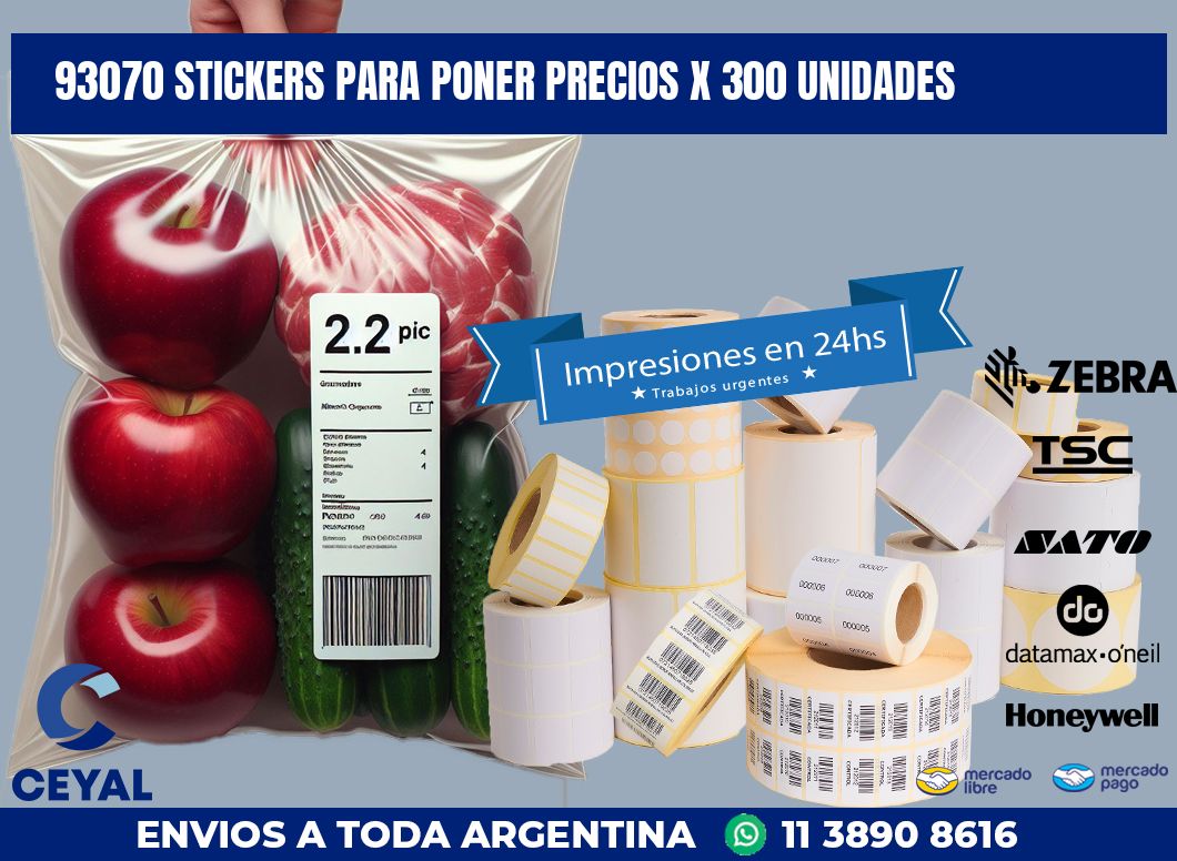 93070 STICKERS PARA PONER PRECIOS X 300 UNIDADES