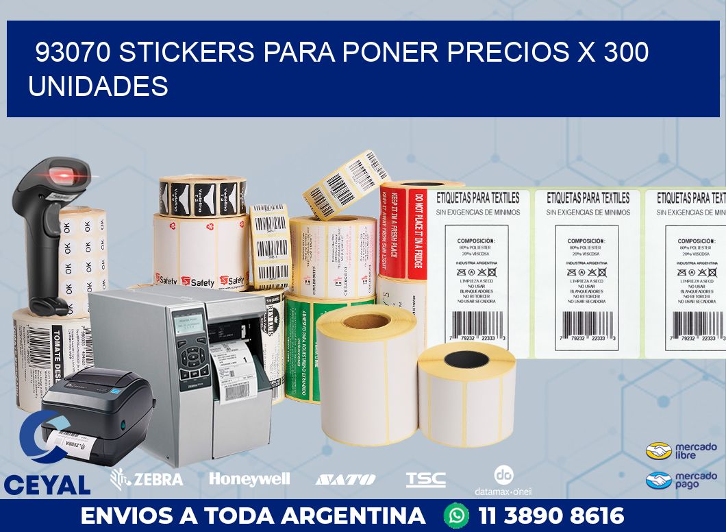 93070 STICKERS PARA PONER PRECIOS X 300 UNIDADES