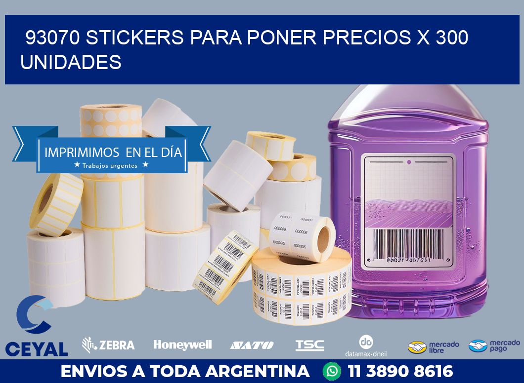 93070 STICKERS PARA PONER PRECIOS X 300 UNIDADES