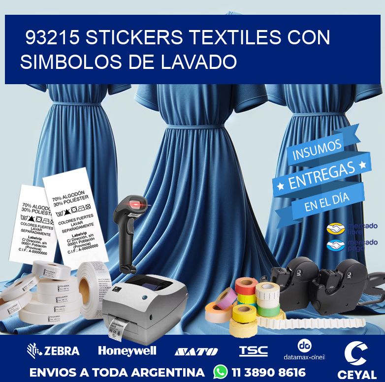 93215 STICKERS TEXTILES CON SIMBOLOS DE LAVADO