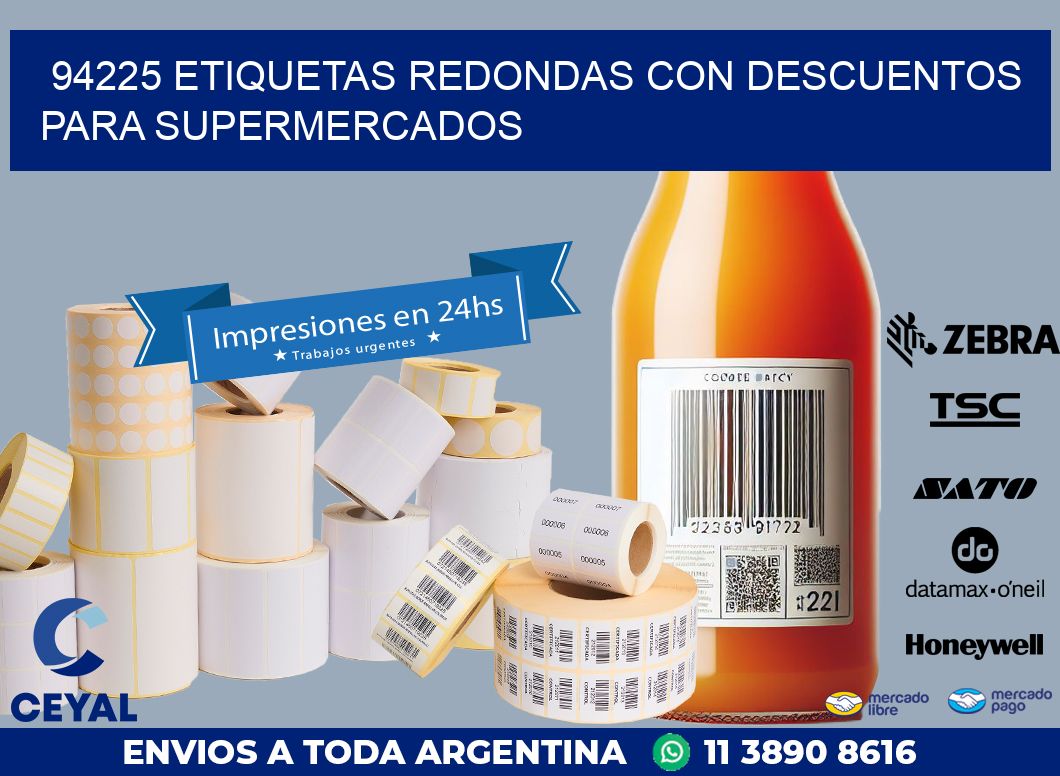 94225 ETIQUETAS REDONDAS CON DESCUENTOS PARA SUPERMERCADOS