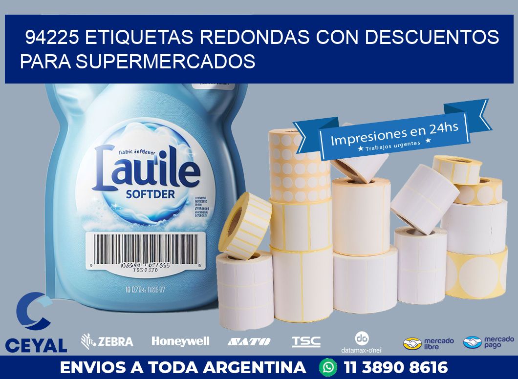 94225 ETIQUETAS REDONDAS CON DESCUENTOS PARA SUPERMERCADOS