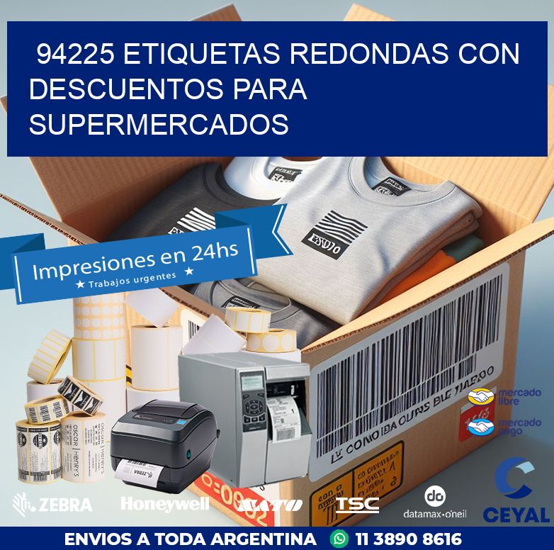 94225 ETIQUETAS REDONDAS CON DESCUENTOS PARA SUPERMERCADOS