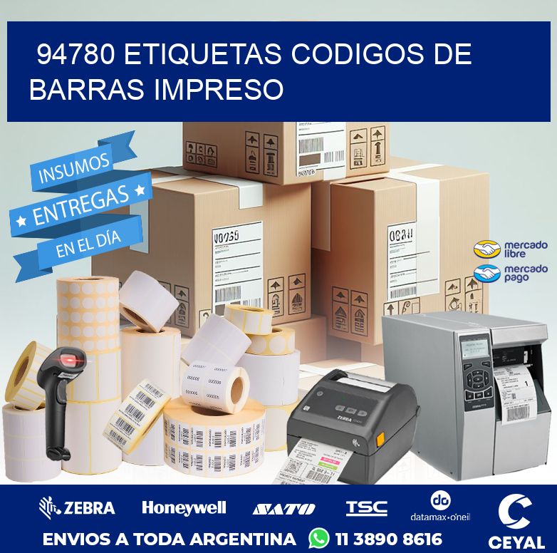 94780 ETIQUETAS CODIGOS DE BARRAS IMPRESO