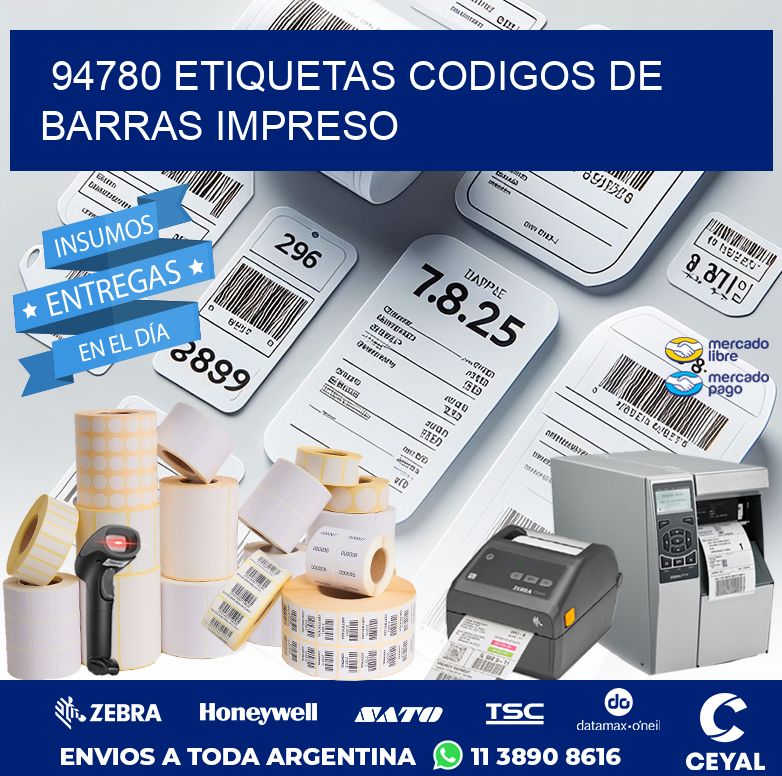 94780 ETIQUETAS CODIGOS DE BARRAS IMPRESO