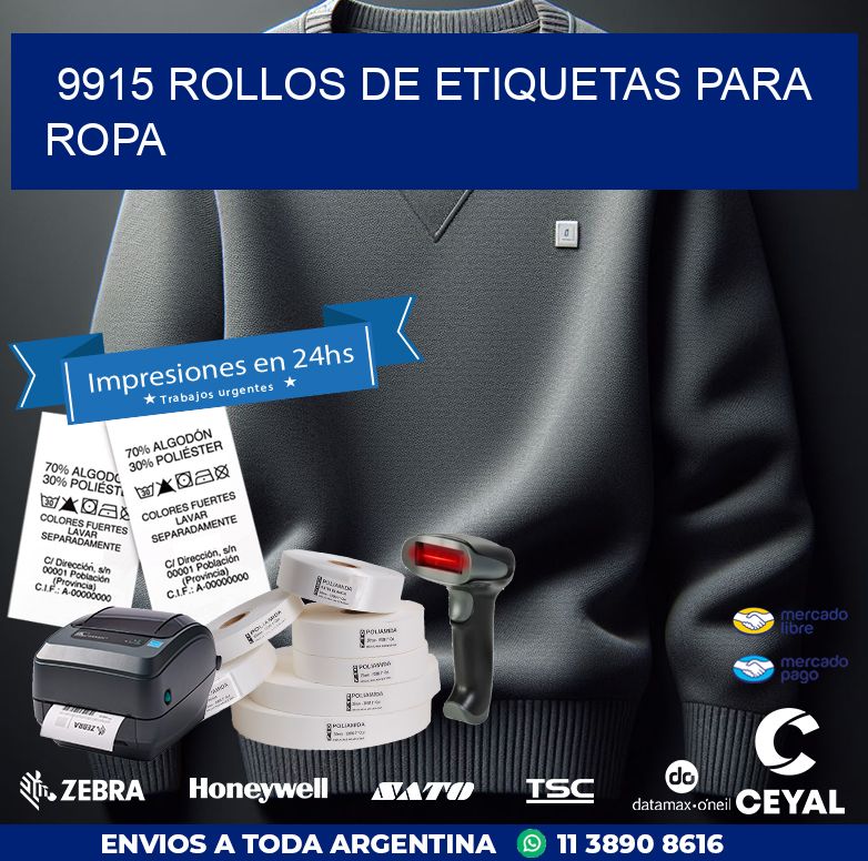 9915 ROLLOS DE ETIQUETAS PARA ROPA