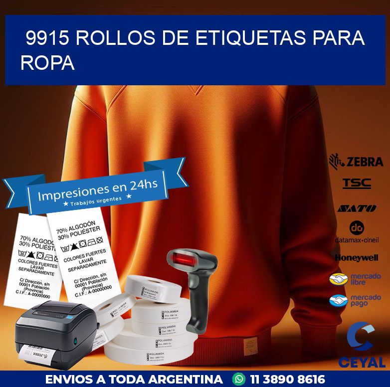 9915 ROLLOS DE ETIQUETAS PARA ROPA