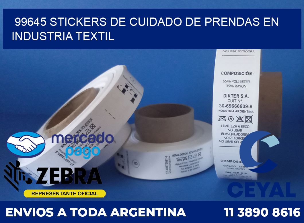 99645 STICKERS DE CUIDADO DE PRENDAS EN INDUSTRIA TEXTIL