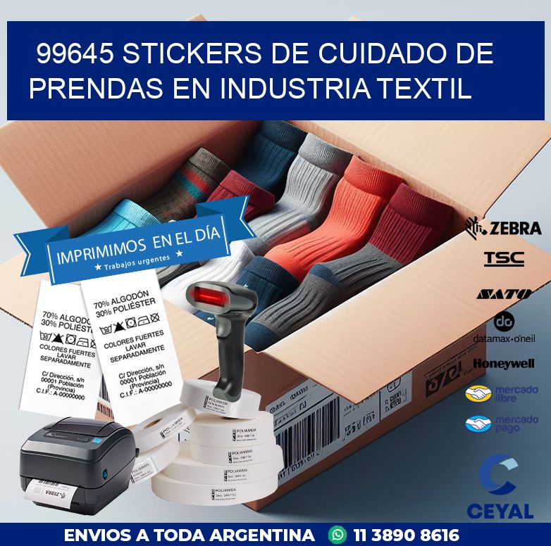 99645 STICKERS DE CUIDADO DE PRENDAS EN INDUSTRIA TEXTIL