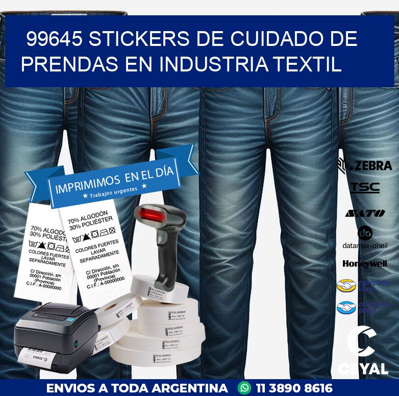 99645 STICKERS DE CUIDADO DE PRENDAS EN INDUSTRIA TEXTIL