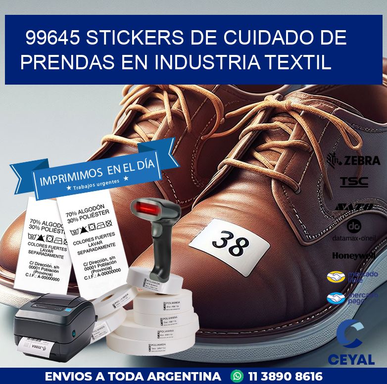 99645 STICKERS DE CUIDADO DE PRENDAS EN INDUSTRIA TEXTIL