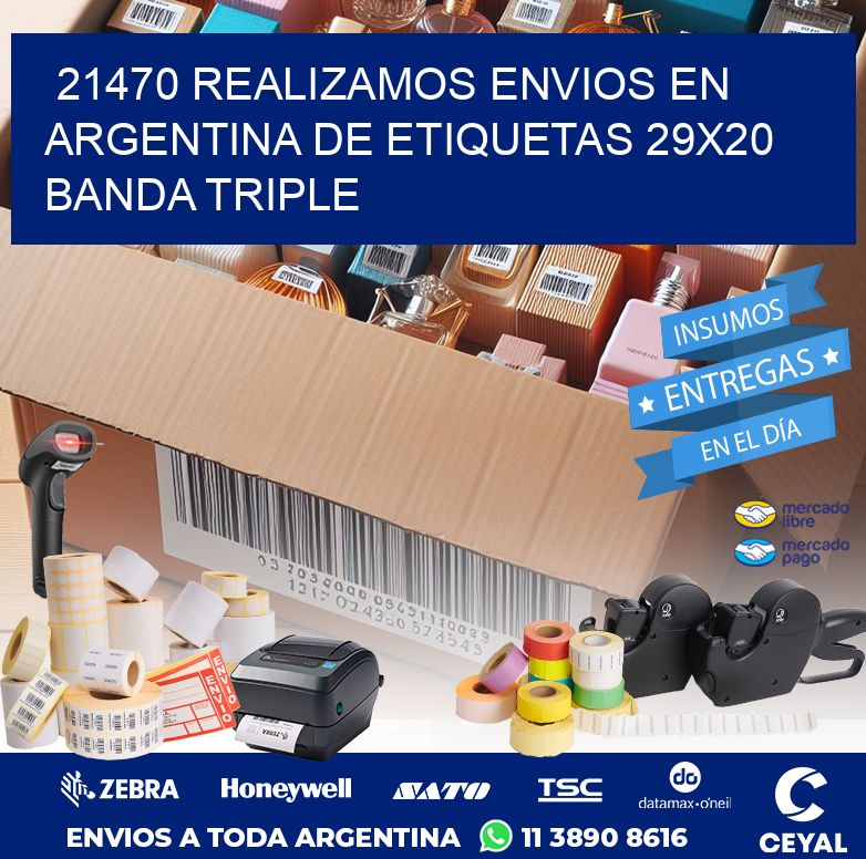 21470 REALIZAMOS ENVIOS EN ARGENTINA DE ETIQUETAS 29X20 BANDA TRIPLE